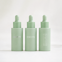 Flacon compte-gouttes en verre vert mat pour huiles essentielles 5ml 10ml 15ml 20ml 30ml 50ml 100ml, flacon cosmétique pour sérum, logo personnalisé
