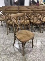 Promotion Chaises en bois à dossier croisé empilables pour adultes, style ferme, naturelles, pour mariage et salle à manger, vente en gros