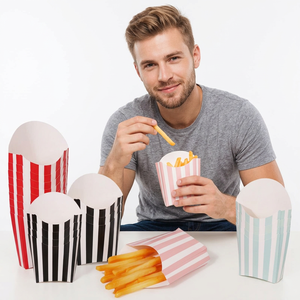 Scatole per Patatine Fritte in Carta Kraft Riciclabile Colorata, Confezioni per Caramelle e <span class=keywords><strong>Popcorn</strong></span> per Bambini, Ideali per Feste di Compleanno - Product Image 3