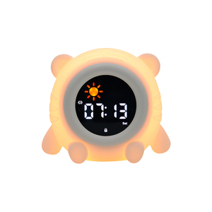 Vente en gros Lampe de nuit en forme de tigre <span class=keywords><strong>Réveil</strong></span> personnalisé incassable en silicone rechargeable par USB pour enfants filles - Product Image 1