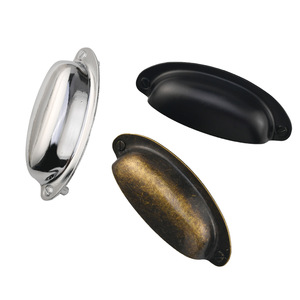 B-417 Oval <b>Drawer</b> Pull <b>Handle</b> 89mm Hole Spacing Zinc Alloy Antique Bronze Black <b>Chrome</b> Chinese Style Durable - Product Image 5