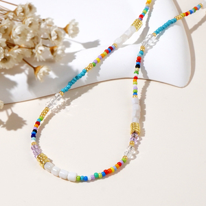 Go2boho Böhmische Kristallperlen-Halskette für Damen, Mehrfarbig, Sommer, Strandmädchen-Geschenk, Handgefertigter Modeschmuck, Miyuki-Perlenkette - Product Image 5
