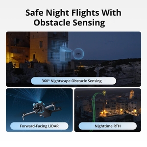 Drone DJ Mini 5 Pro 4k avec caméra CMOS 1 pouce, caméra de drone, construction en plastique, paysage nocturne, obstacle omnidirectionnel, drone - Product Image 3