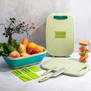 Collapsible Cutting Board Foldable Chopping Board with Colander Chopping Board Kitchen Vegetable Washing Basket Dish Tub - Product Image 2