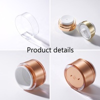 Pot hydratant de luxe à double paroi 1oz 15g 30g 50g pot hydratant à pompe sans air 15ml 30ml 50ml pot de crème cosmétique sans air en acrylique avec couvercle en or