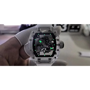 Montre automatique mécanique à tourbillon transparente en cristal, modèle 055, avec logo OEM, la plus vendue de 2026 - Product Image 4
