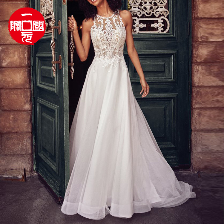 lace halter wedding dress