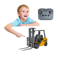 Montacargas RC de Aleación a Escala 1:50 con 12 Canales, Modelo de Montacargas a Control Remoto, Vehículo de Construcción Amarillo, Juguetes para Niños, Regalos para Niños