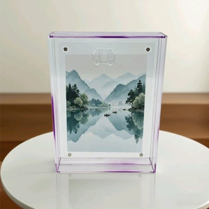 Acrylic <b>Photo</b> <b>Frame</b> Rectangle 14.5x4x19.5 Cm <b>Wall</b> Display Home Decor Picture <b>Frame</b> Easy To Change Content - Product Image 2