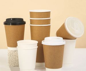 Vasos de Papel Desechables con Logotipo Personalizado, Vasos de Papel de Color Sólido para Café, Leche y Bebidas Calientes - Product Image 2