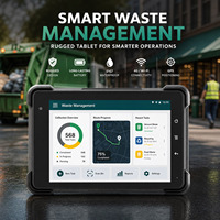 Tablette Android 13 robuste pour véhicule, 7 pouces, 1000 nits, tactile, multi-AHD, CANBUS, LTE CAT4, GNSS, NFC, pour la gestion des flottes de camions poubelle