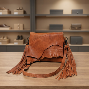 Bolso cruzado vaquero de estilo bohemio de alta calidad, cuero de moda occidental con flecos y correa larga, Fabricante Mayorista superior - Product Image 3