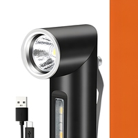 Tomsenda Mini Lampe Torche Tactique d'Urgence USB 90 Degrés à LED Ultra Lumineuse, Rechargeable via Power Bank, Idéale pour Hôtels