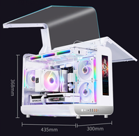 Boîtier PC Gaming ATX Mid Tower avec Écran d'Affichage Numérique en Verre Trempé, Ports USB 3.0 Type-C Frontaux, Compatible M-ATX/ITX, OEM/ODM