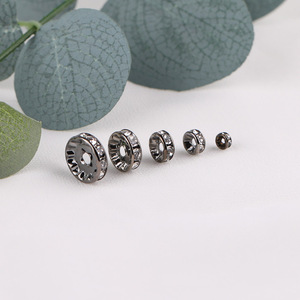 Gunmetal Rhinestone Beaded Loose Beads 4MM 5MM 6MM 8MM 10MM 12MM Round <b>Spacer</b> Beads For Jewelry Making DIY Bracelet Necklace - Product Image 1