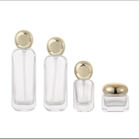 Bouteilles Vides en Verre de 30 ml pour Huile Cosmétique, Givrées Blanc Dégradé Orange Noir, Flacon Carré en Verre avec Couvercle Sphérique