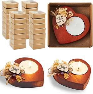 Photophores en bois en forme de cœur, décorations de table rustiques et simples pour mariages, Thanksgiving, anniversaires, fêtes, et décorations en bois pour événements. - Product Image 3