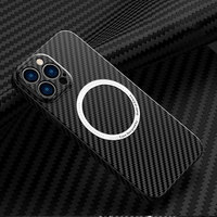 Koolstofvezel Magnetische Schokbestendige Case Voor Magsafe Iphone 16 15 14 13 Pro Max Plus 16pro 15pro I16 Magneet Mac Safe Bumperhoes