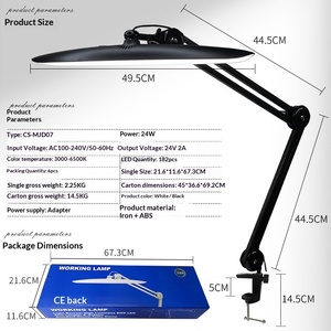 Lámpara LED de Escritorio Plegable con Clip, Diseño de Tiburón, Protección Ocular, para Uñas, Pestañas, Tatuajes y Belleza - Product Image 1