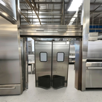 Offre Spéciale design moderne portes de circulation à impact en acier inoxydable nouveau modèle pour la cuisine utiliser salle blanche verre en aluminium pour la nourriture