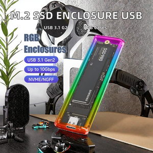 อะแดปเตอร์ M.2 NVMe SATA SSD USB C 3.2 Gen 2 10Gbps NVMe 6Gbps NGFF PCIe อะลูมิเนียมตัวอ่าน M2ภายนอก B + M คีย์10Gbps SATA - Product Image 2