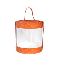 Boîte de transport ronde transparente en PVC, boîte de cEmpty verte, snacks, emballage seau, boîte cadeau de fleur