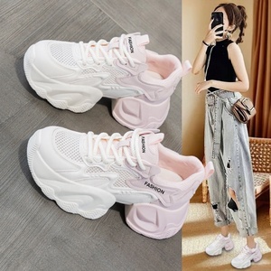 Zapatillas Deportivas de Plataforma para Mujer, Estilo Verano 2026, Combinables con Todo, Parte Superior de Microfibra, Malla Transpirable, Color Blanco - Product Image 6