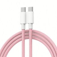Kabel Pengisi Daya USB C ke USB C Warna Macaron Baru 60W Pengisian Cepat Kabel Charger Panjang untuk iPhone 15