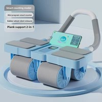 Rouleau d'exercice abdominal numérique avec minuterie, rebond automatique, support pour les coudes et genouillères