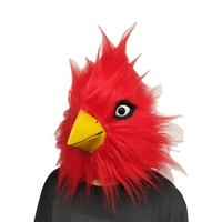 Halloween Red Bird Cartoon Funny Headgear Head Mask Novelty Costume Party Face Mask Cosplay Latex Custom Design Mask