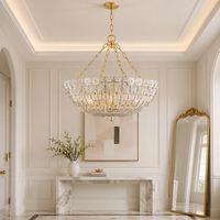 Lustre en verre artistique moderne et romantique français pour villa, salon, hall d'entrée, éclairage haut de gamme pour la maison