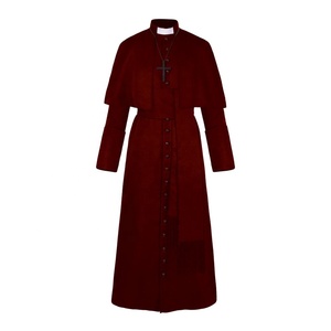 Color sólido sacerdote disfraz Halloween padre bata <span class=keywords><strong>Medieval</strong></span> Vintage Cosplay Iglesia proveedor al por mayor - Product Image 4