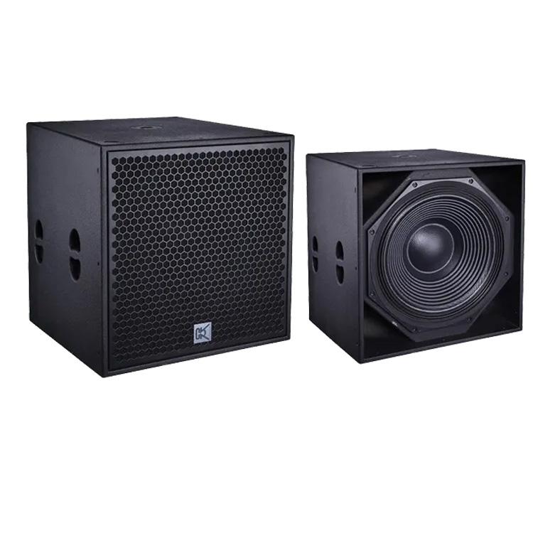 パッシブ/アクティブスピーカー 21インチサブウーファー 1200W RMS黒木製