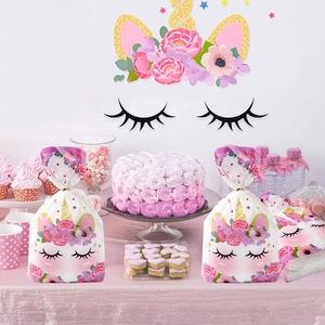 50 PCS <span class=keywords><strong>Licorne</strong></span> Fête En Plastique <span class=keywords><strong>Goodies</strong></span> Sacs <span class=keywords><strong>Licorne</strong></span> Bonbons Cadeau Sacs Biscuit Emballage Sac Pour Fille Fête D'anniversaire Fournitures - Product Image 3