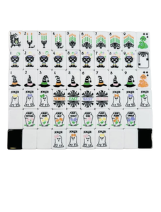Set di Lusso di Tessere Mahjong Americane per Halloween, 160 Pezzi, 2 Strati, in Acrilico Inciso con Design <span class=keywords><strong>Hocus</strong></span> <span class=keywords><strong>Pocus</strong></span> per Serate di Gioco e Regali - Product Image 2