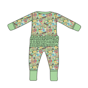 OEM Anpassbare Kinder-Oster-Strampler mit Aufdruck, Langen Ärmeln, Doppelreißverschluss und Spitze aus Bambus - Product Image 3