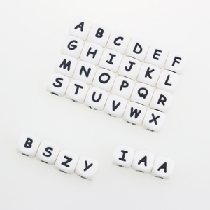 Vente en gros de bracelets porte-clés arc-en-ciel pour bébés, perles en silicone de qualité alimentaire sans BPA, lettres pour la dentition, alphabet - Product Image 5