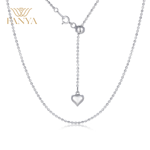 FYXL1262G 925 Sterling Silver Zircon <b>Box</b> Chain Necklace Adjustable Length 60cm Gold Plated White & Black Gift - Product Image 5