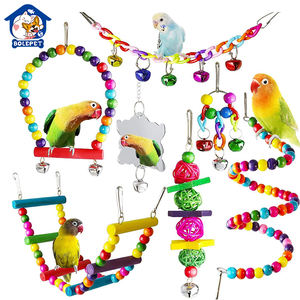 Giocattoli ecologici per uccelli per pappagalli combinazione di allenamento e gioco accessori con morso Pet Bird Bird Swing Ball and Bell - Product Image 5