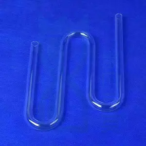 도매 맞춤형 투명 석영 유리 튜브 파이프 튜브 용광로 석영 유리 U 모양 튜브