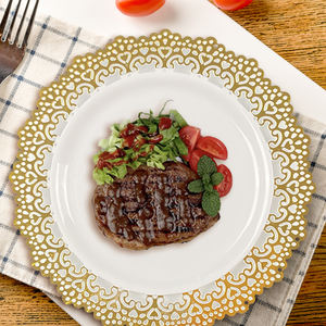 จาน6.2ออกแบบลายดอกไม้ลูกไม้สำหรับงานแต่งงานจานที่ชาร์จอาหารเย็น - Product Image 6