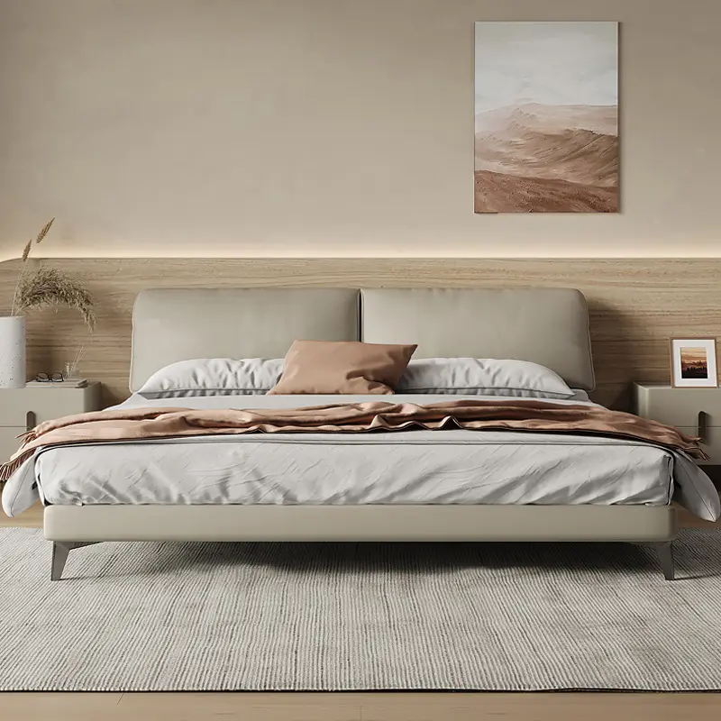 लक्जरी उच्च श्रेणी के आधुनिक चमड़े के बिस्तर सीधे टफ्टेड हेडबोर्ड डबल बेड गैस लिफ्ट हाइड्रोलिक किंग आकार ओटोमन शैली के बिस्तर