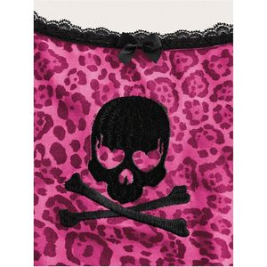 FOXA Women's Leopard <b>Cami</b> <b>Top</b> Skull Print Lace Trim Spaghetti Strap Grunge <b>Tops</b> Breathable 100% Polyester - Product Image 3