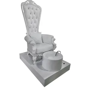 Royal Luxury-Silla de pedicura para salón de masajes de pies, sillón sin tubos para manicura, Spa Tech, Color gris y rosa