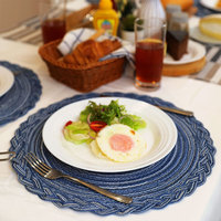 Sets de table ronds pour mariage, bleu marine, tissés à la main, 14 pouces, pour table à manger