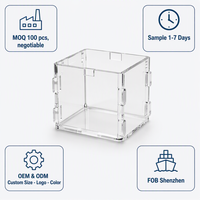 Boîte de rangement modulaire en acrylique Calic, transparente, à emboîtement rapide, pour l'organisation du bureau, taille personnalisée, vente en gros OEM