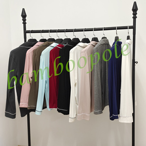 Set <span class=keywords><strong>Pigiama</strong></span> Personalizzabile per Donne, in Viscosa di Bambù, Maniche Lunghe, Super Morbido e Confortevole, con <span class=keywords><strong>Bottoni</strong></span>, per Dormire e Relax - Product Image 5