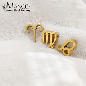 EManco - Dijes de Acero Inoxidable 316L con <span class=keywords><strong>Signos</strong></span> del Zodiaco y Números, Colgantes para Collares y Pulseras, Chapados en Oro de 14K, para Fiestas, Dropshipping - Product Image 4