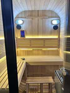 Traditionele Hemlock Moderne Sauna Elektrische Kachel Verre Infrarood Verwarming Droge Stoom 2 Persoons Capaciteit Grote Ramen voor Welzijn - Product Image 6