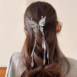 Clip à cheveux en forme de griffe de requin en satin de haute qualité, grand, noir, avec un nœud élégant, accessoire de cheveux durable, design <span class=keywords><strong>carré</strong></span> avec dos en diamant, pour femmes - Product Image 6